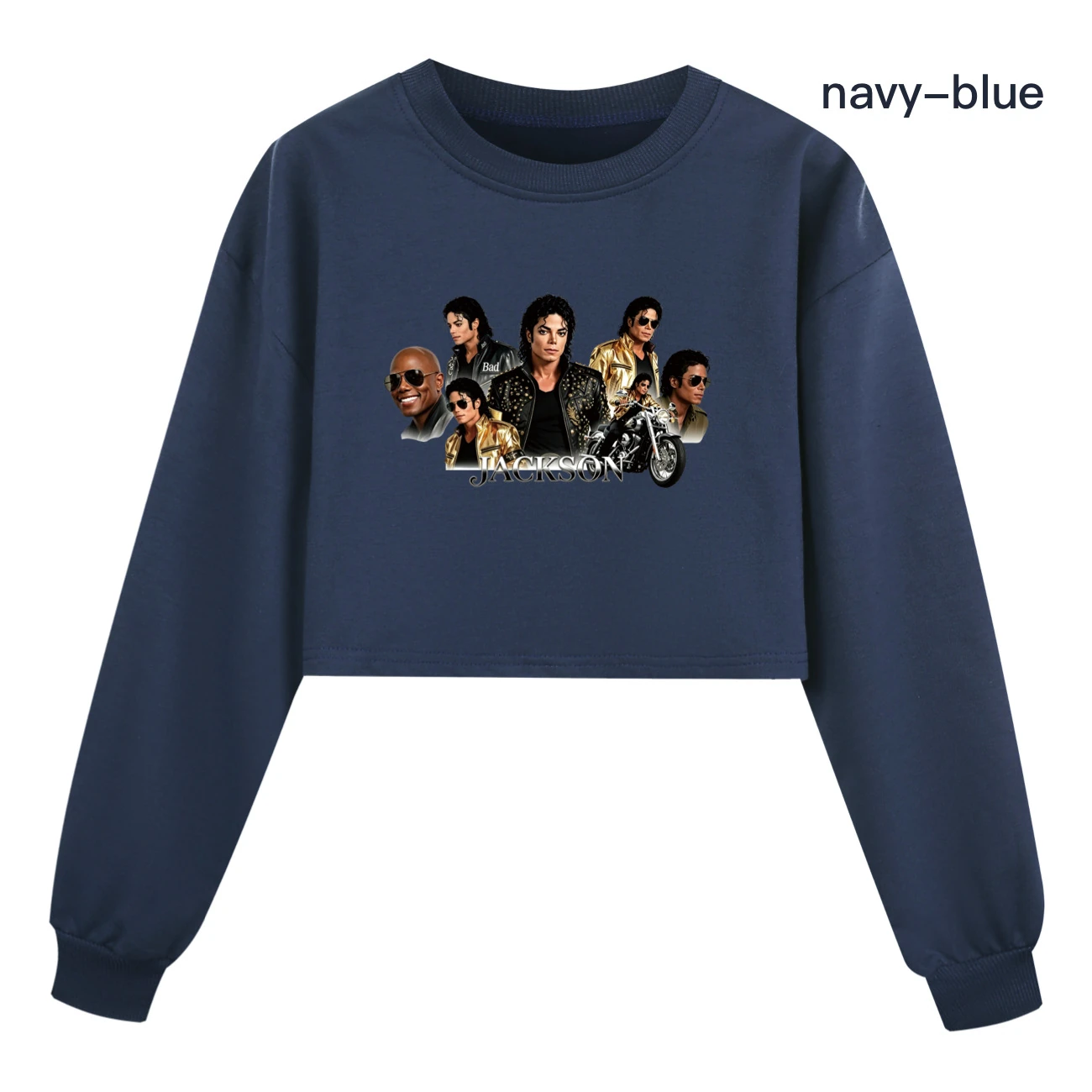 Girls’ Cropped Sweatshirt Set — 5829 Edition, Style 06 · Navy