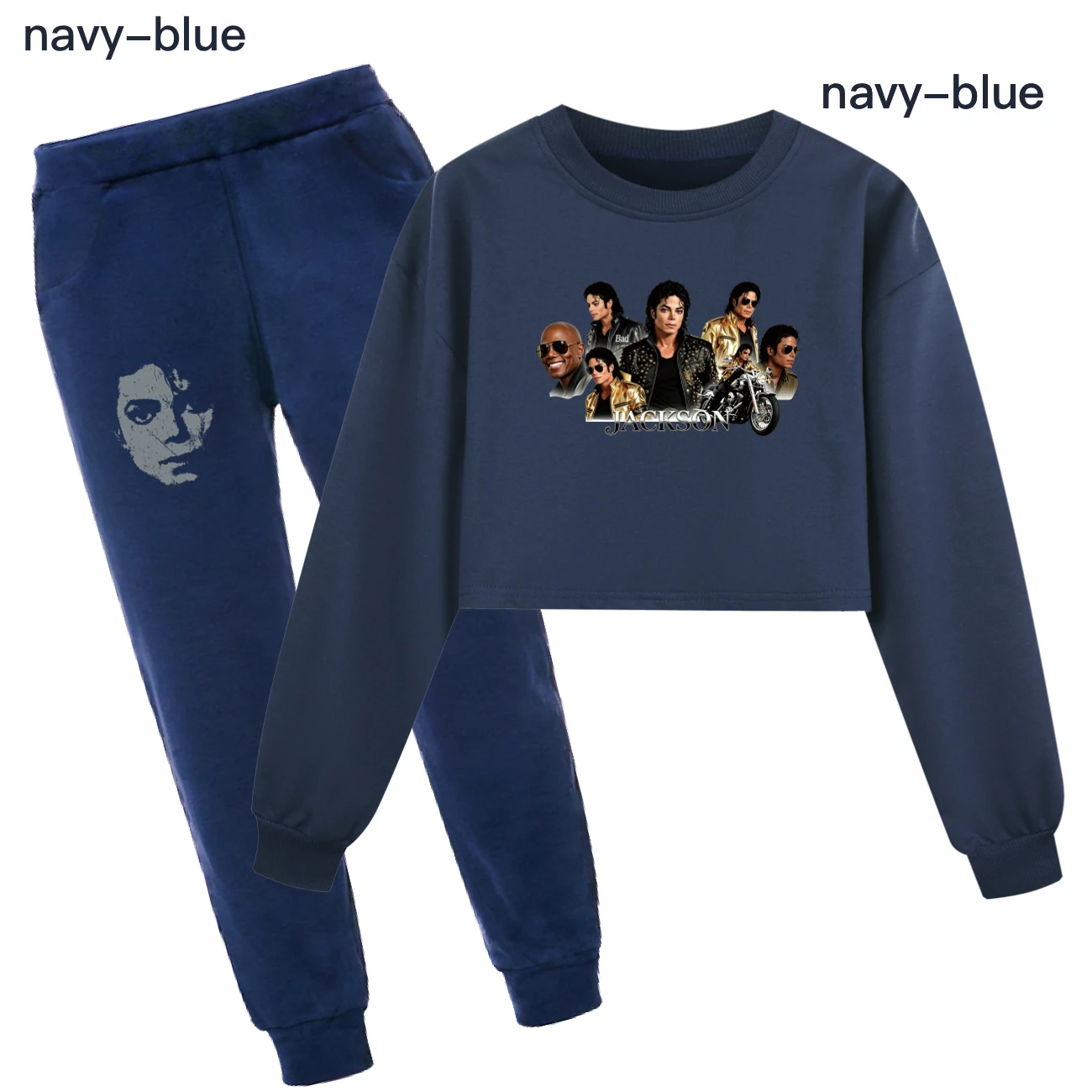 Girls’ Cropped Sweatshirt Set — 5829 Edition, Style 08 · Set · Royal Blue