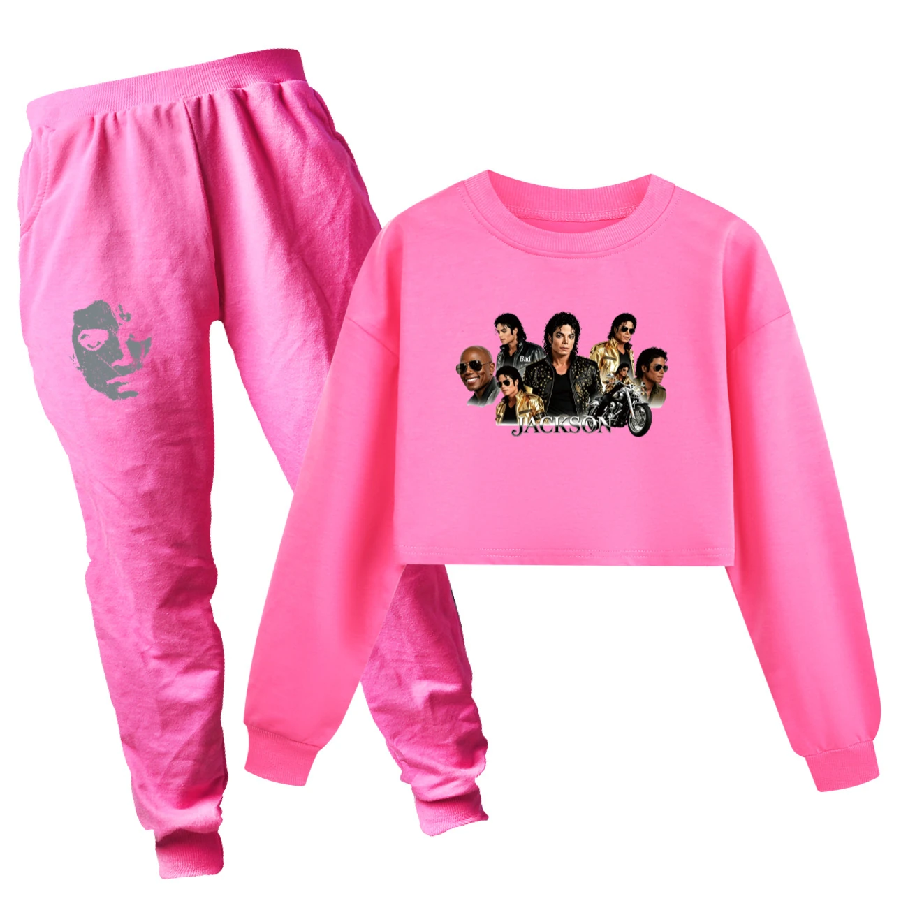 Girls’ Cropped Sweatshirt Set — 5829 Edition, Style 09 · Set · Rose