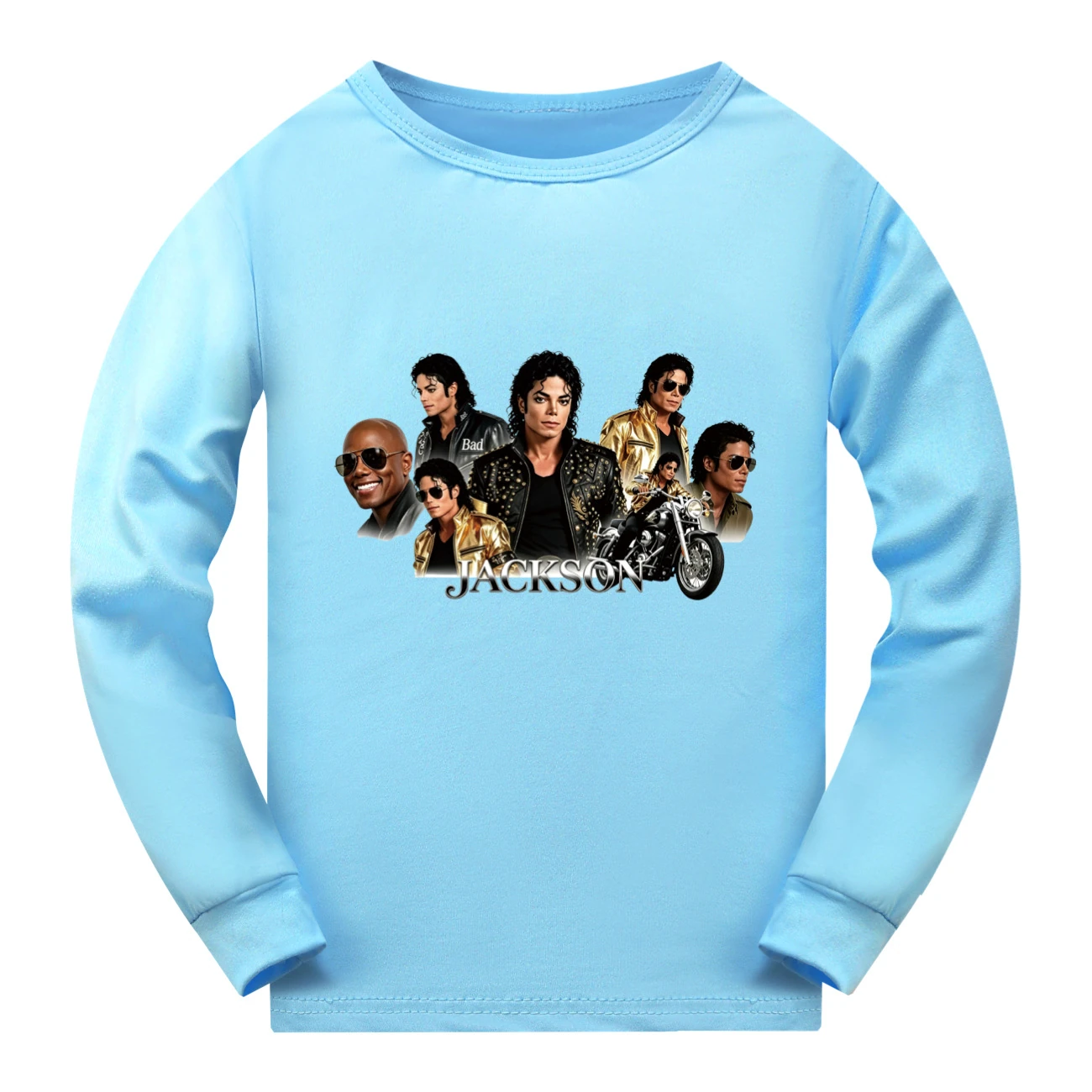 Kids’ Long & Short Sleeve Tee Collection — 5829 Edition, Style 02 · Long Sleeve · Light Blue