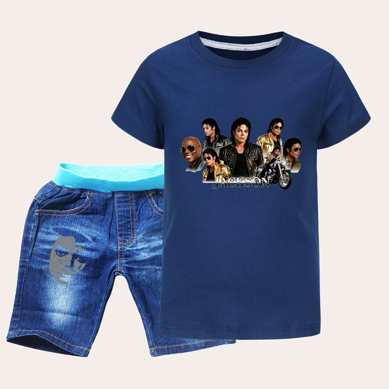 Kids’ Tee & Denim Shorts Set — 5829 Edition product view