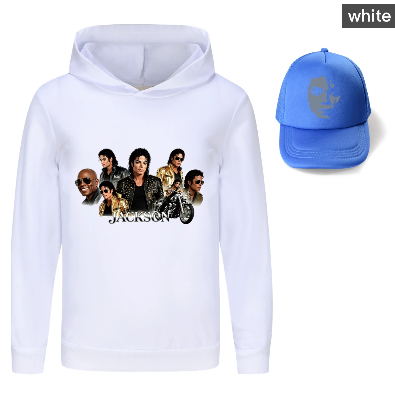 Kids’ Hoodie & Sun Hat Set — 5829 Edition, Style 01 · White