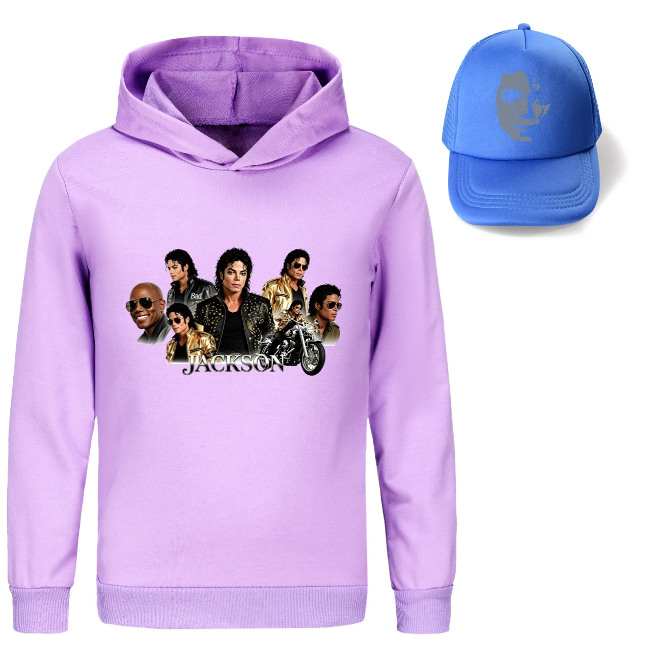 Kids’ Hoodie & Sun Hat Set — 5829 Edition, Style 04 · Purple