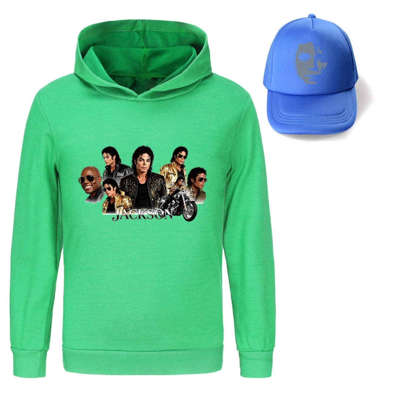 Kids’ Hoodie & Sun Hat Set — 5829 Edition, Style 06 · Green