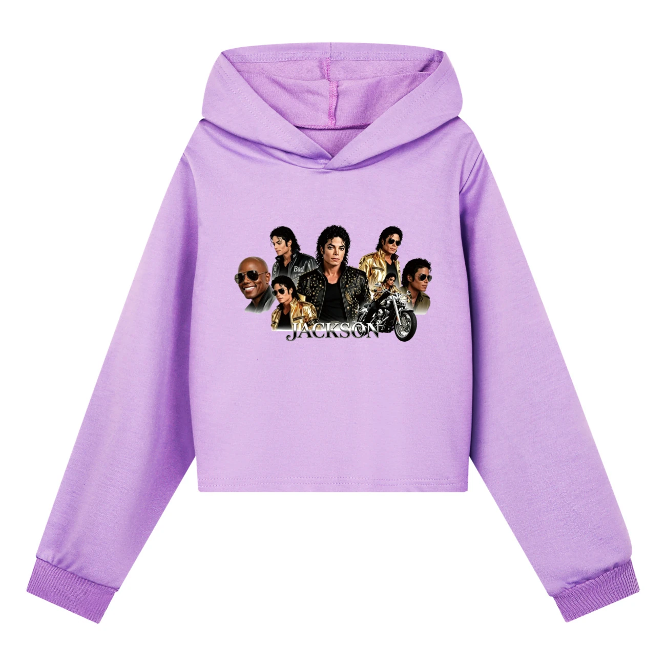 Girls’ Cropped Hoodie Set — 5829 Edition, Style 01 · Purple