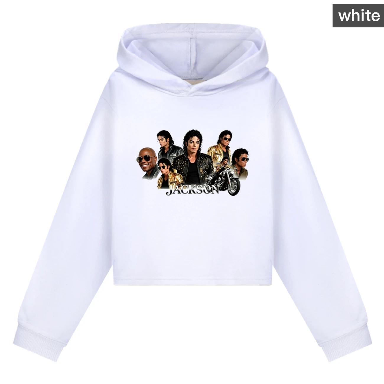 Girls’ Cropped Hoodie Set — 5829 Edition, Style 02 · White