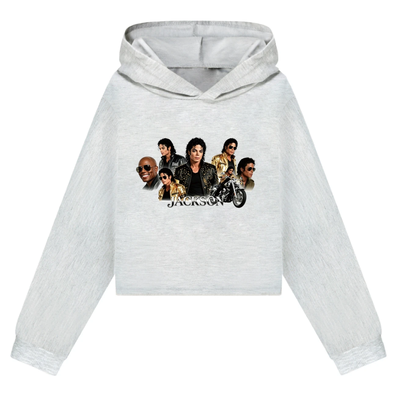 Girls’ Cropped Hoodie Set — 5829 Edition, Style 03 · Grey