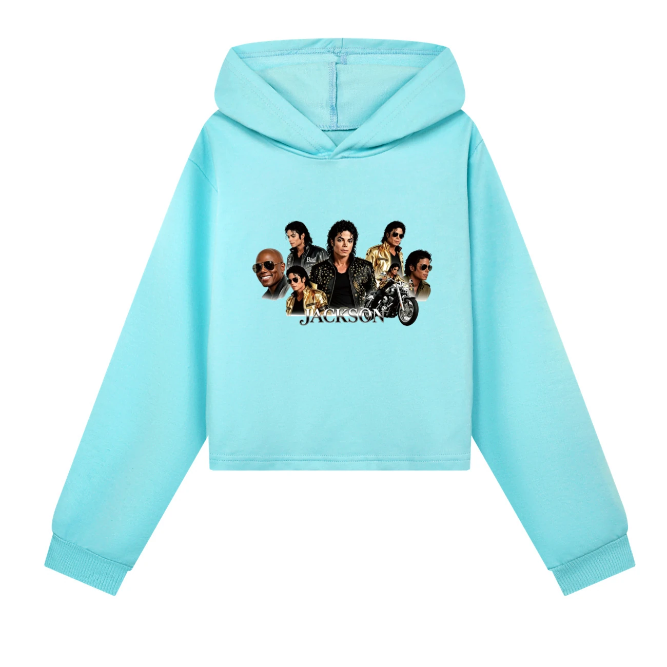 Girls’ Cropped Hoodie Set — 5829 Edition, Style 04 · Sky Blue