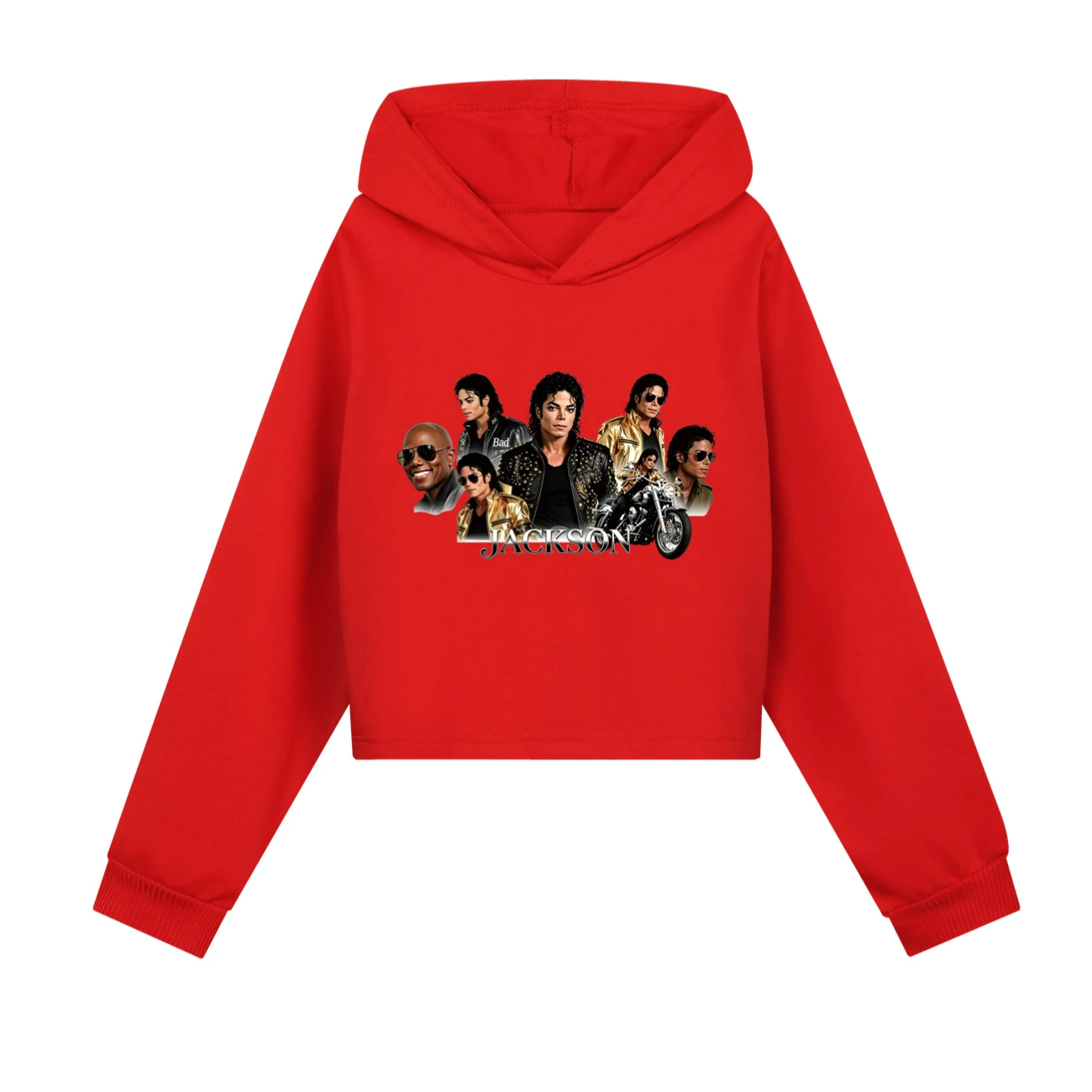 Girls’ Cropped Hoodie Set — 5829 Edition, Style 05 · Red