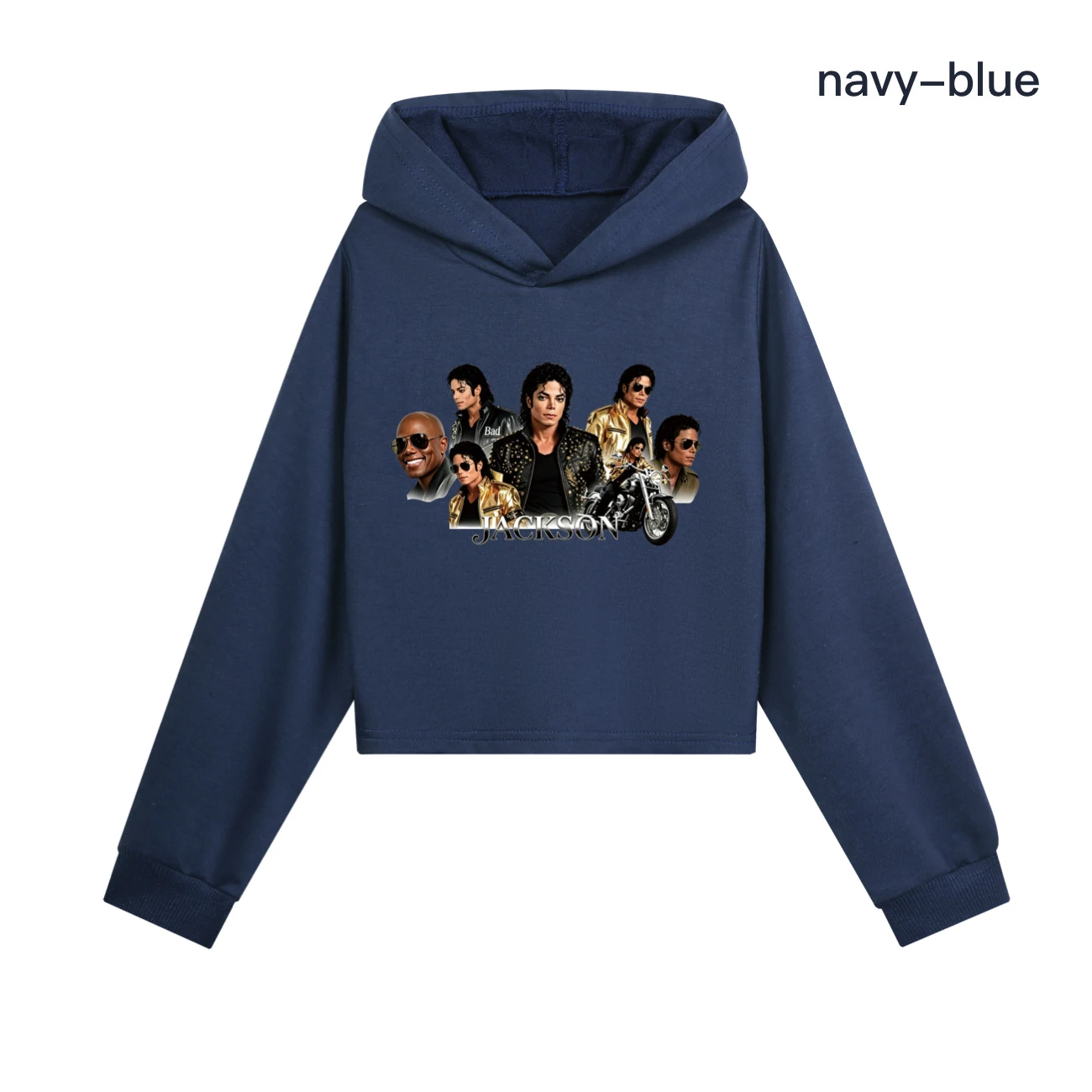 Girls’ Cropped Hoodie Set — 5829 Edition, Style 08 · Navy