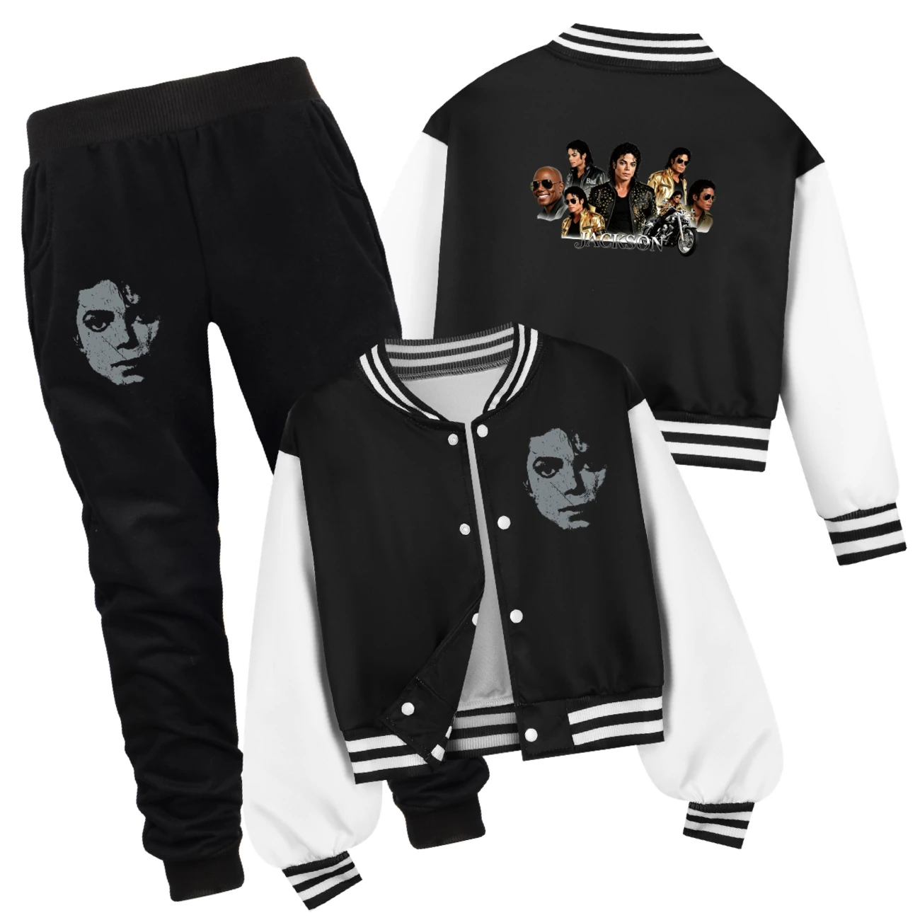 Kids’ Varsity Jacket & Jogger Set — 5829 Edition, Style 08 · Set · Black