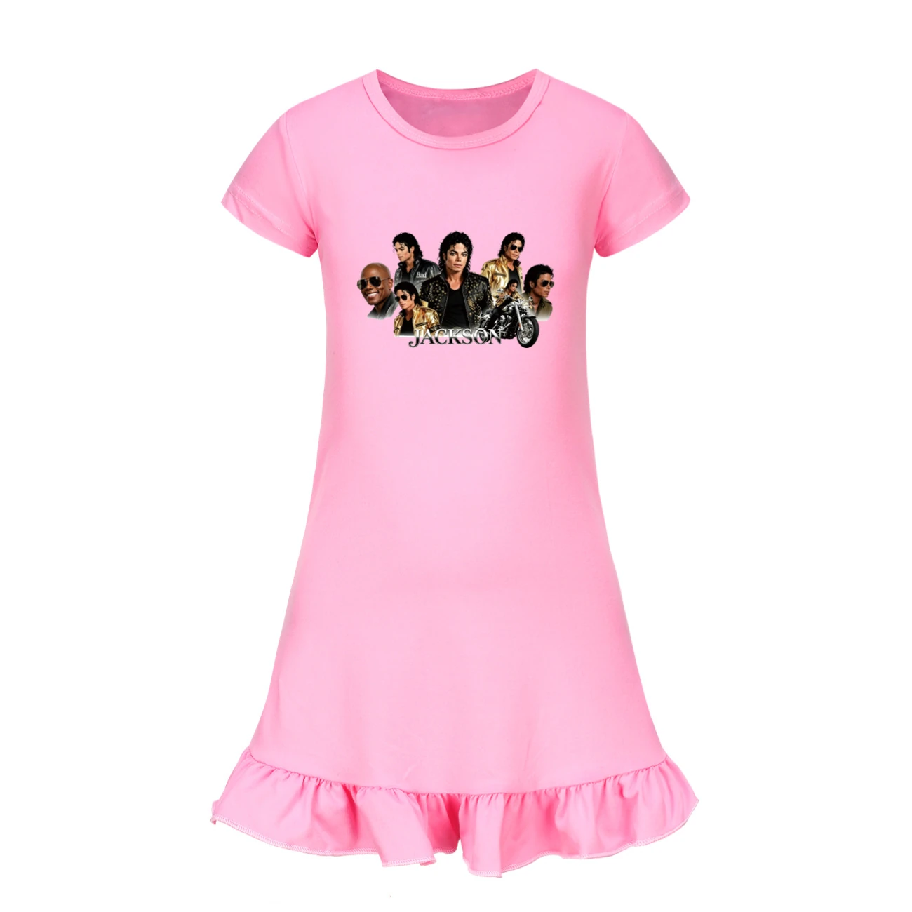 Girls’ Ruffle-Hem Lounge Dress — 5829 Edition, Style 05 · Pink