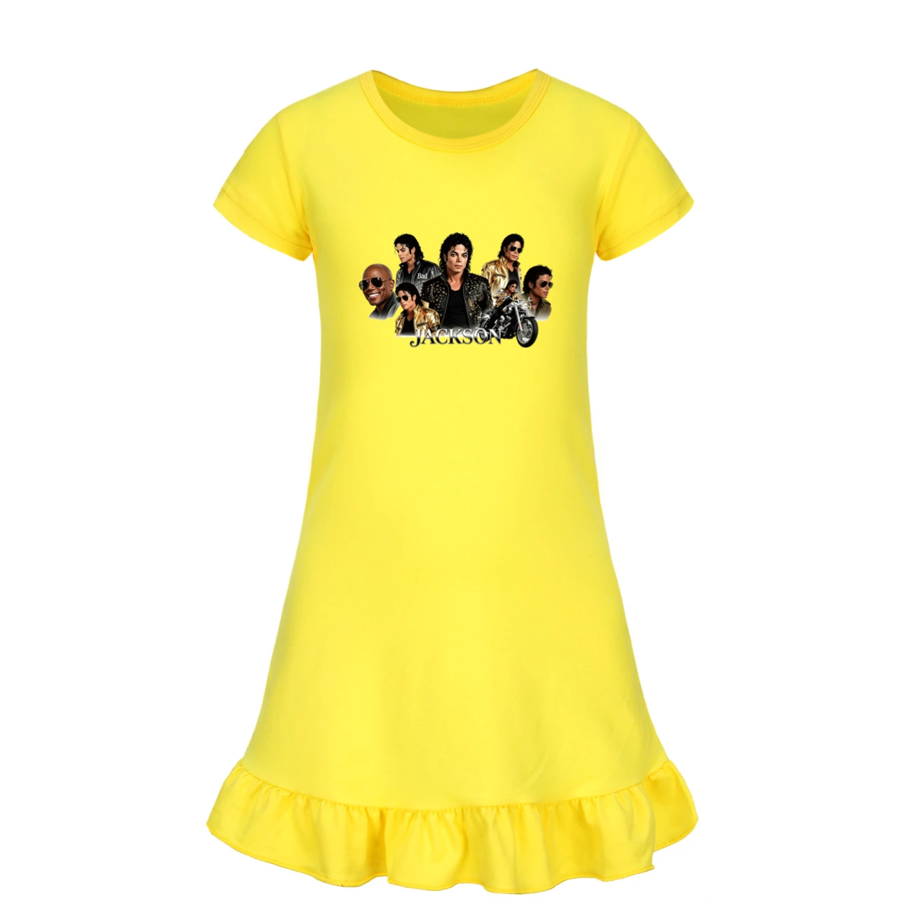 Girls’ Ruffle-Hem Lounge Dress — 5829 Edition, Style 06 · Yellow