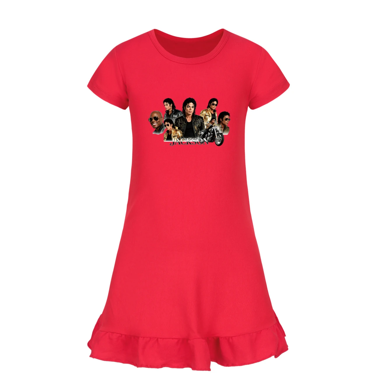Girls’ Ruffle-Hem Lounge Dress — 5829 Edition, Style 07 · Red