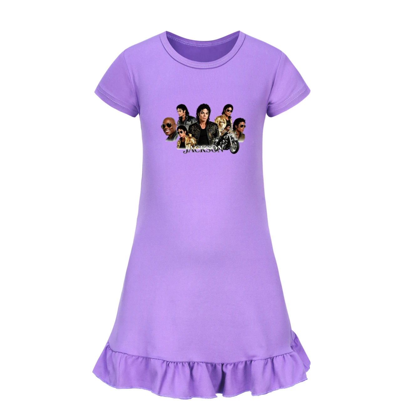 Girls’ Ruffle-Hem Lounge Dress — 5829 Edition, Style 08 · Purple