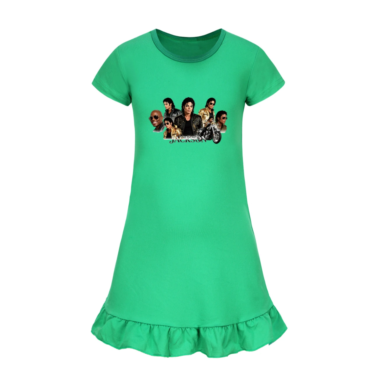 Girls’ Ruffle-Hem Lounge Dress — 5829 Edition, Style 09 · Green