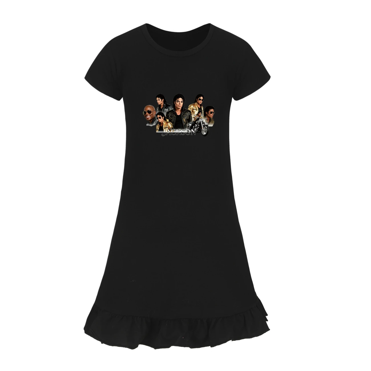 Girls’ Ruffle-Hem Lounge Dress — 5829 Edition, Style 12 · Black