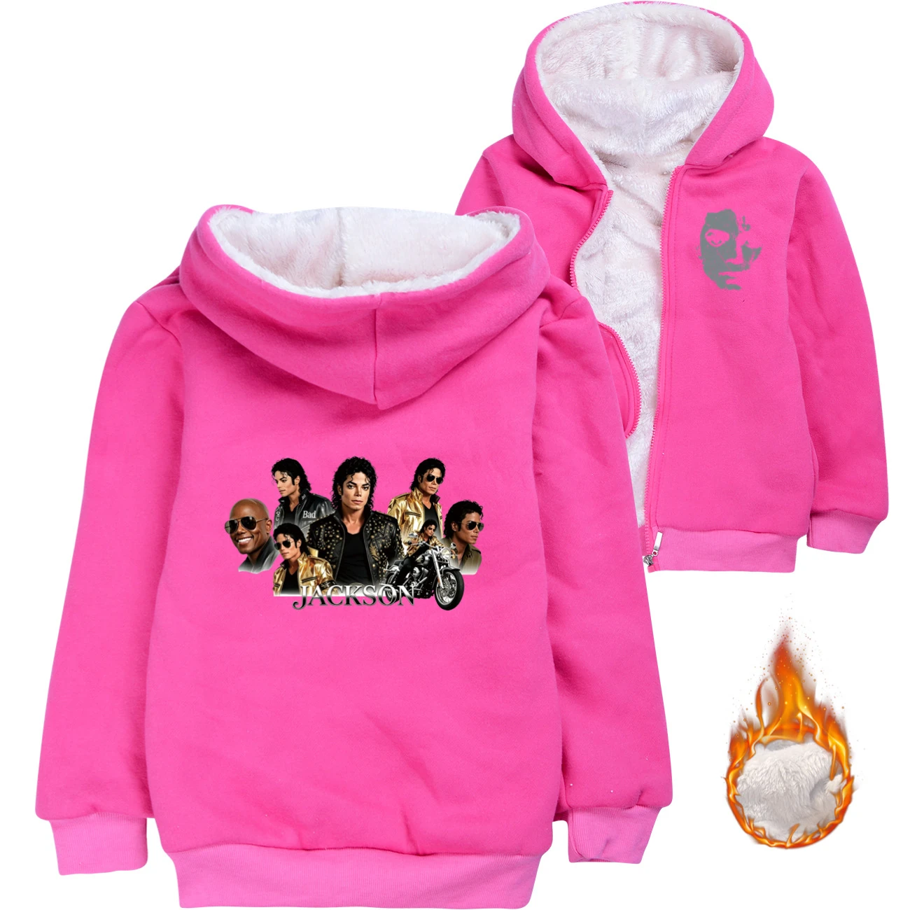 Kids’ Warm-Lined Zip Hoodie — 5829 Edition, Style 01 · Padded · Rose