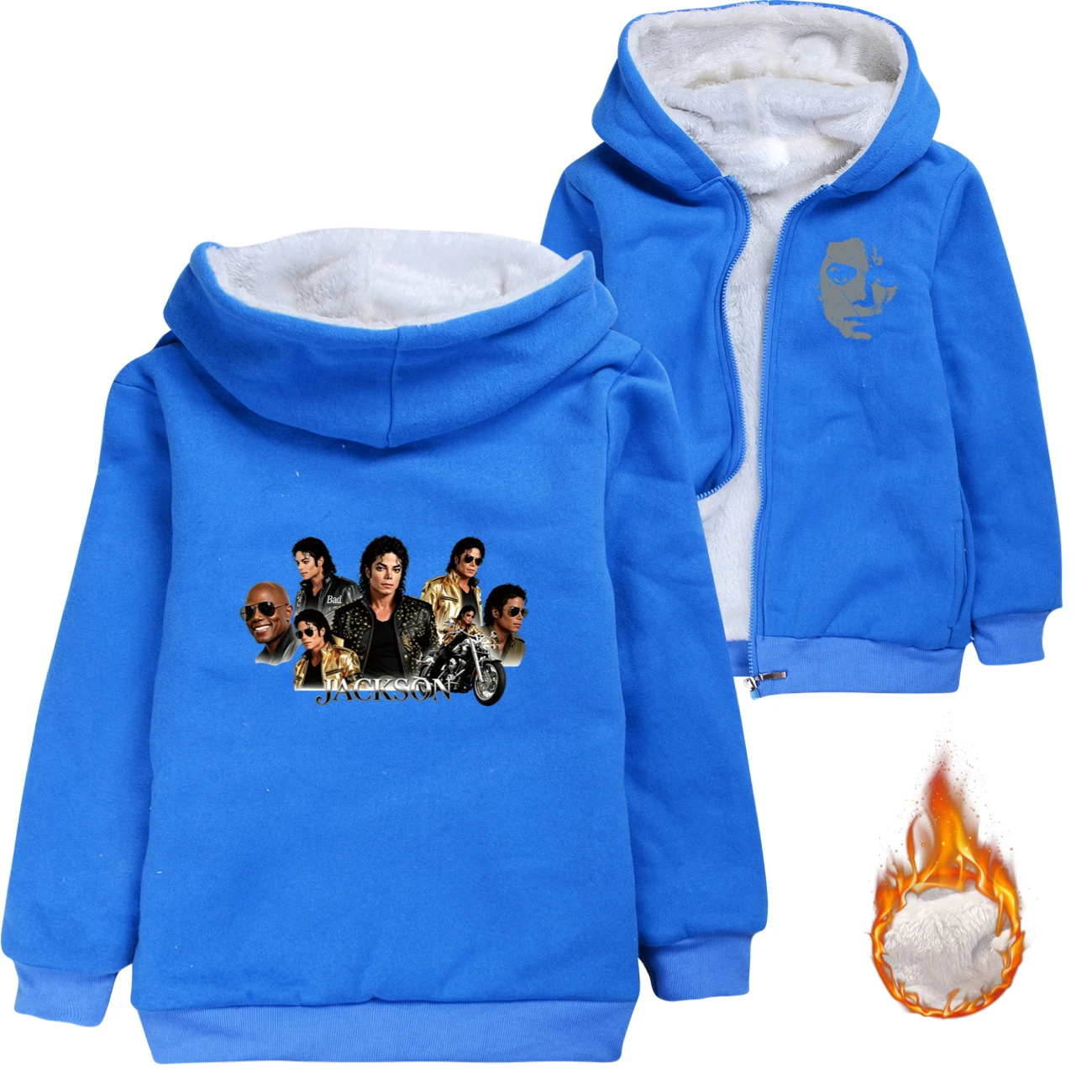 Kids’ Warm-Lined Zip Hoodie — 5829 Edition, Style 04 · Padded · Blue