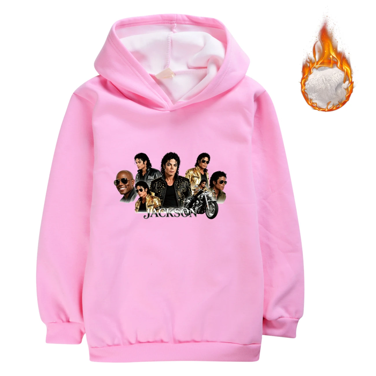 Kids’ Warm-Lined Zip Hoodie — 5829 Edition, Style 07 · Pink