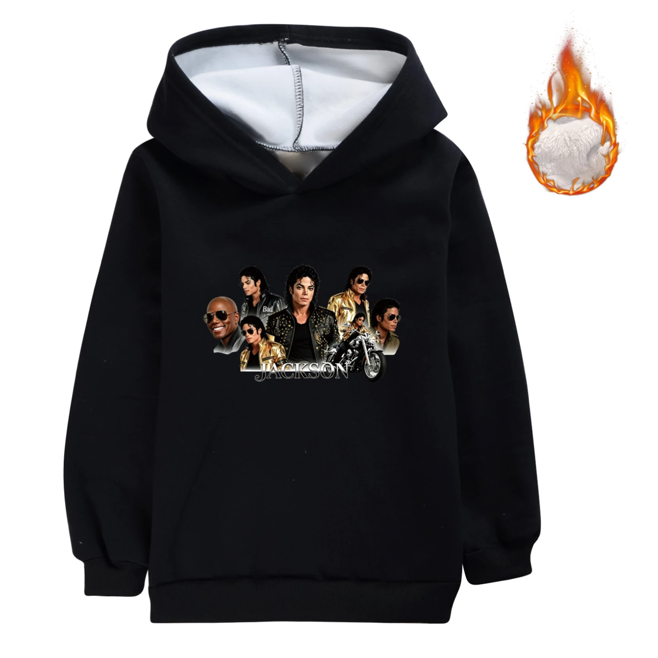 Kids’ Warm-Lined Zip Hoodie — 5829 Edition, Style 08 · Black