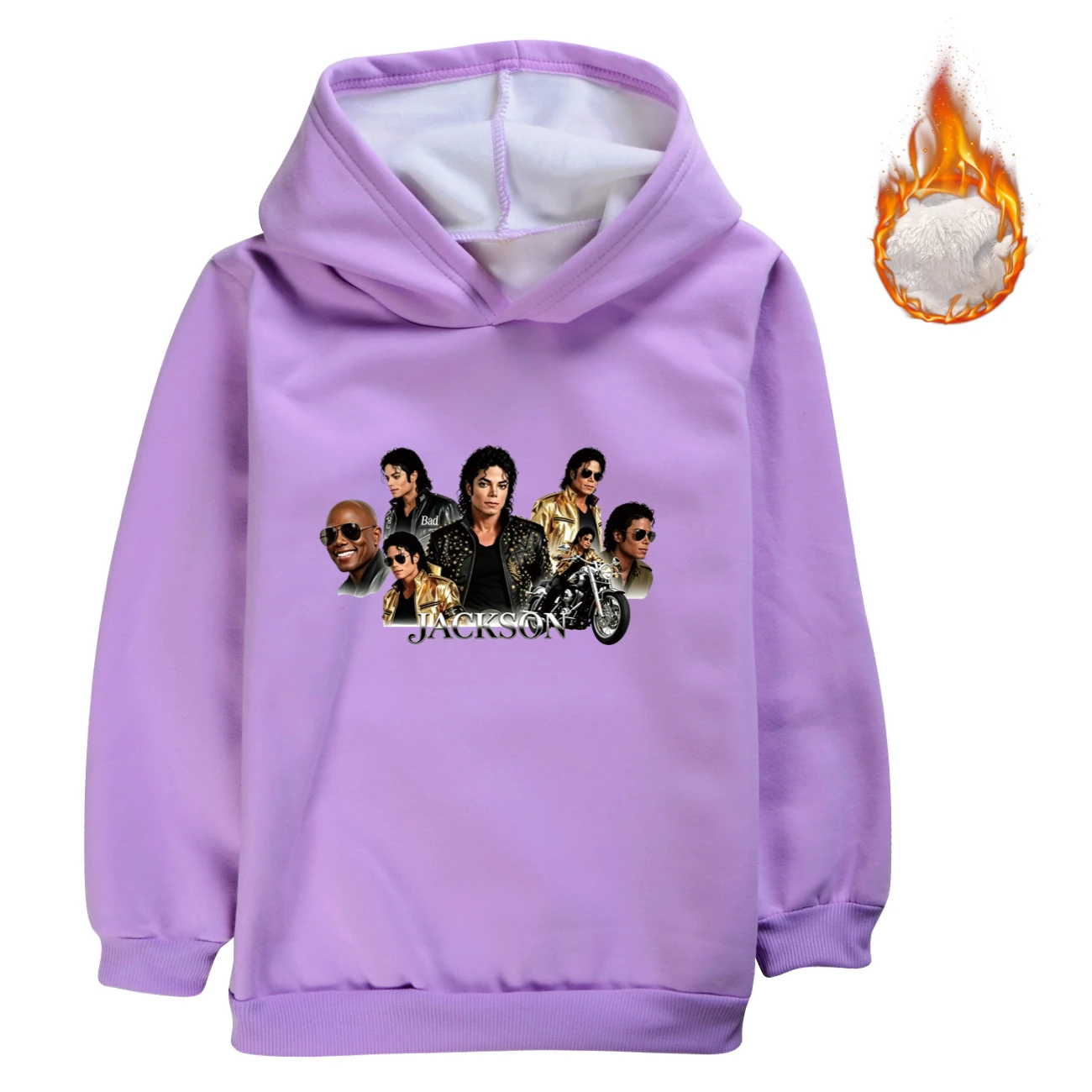 Kids’ Warm-Lined Zip Hoodie — 5829 Edition, Style 10 · Purple