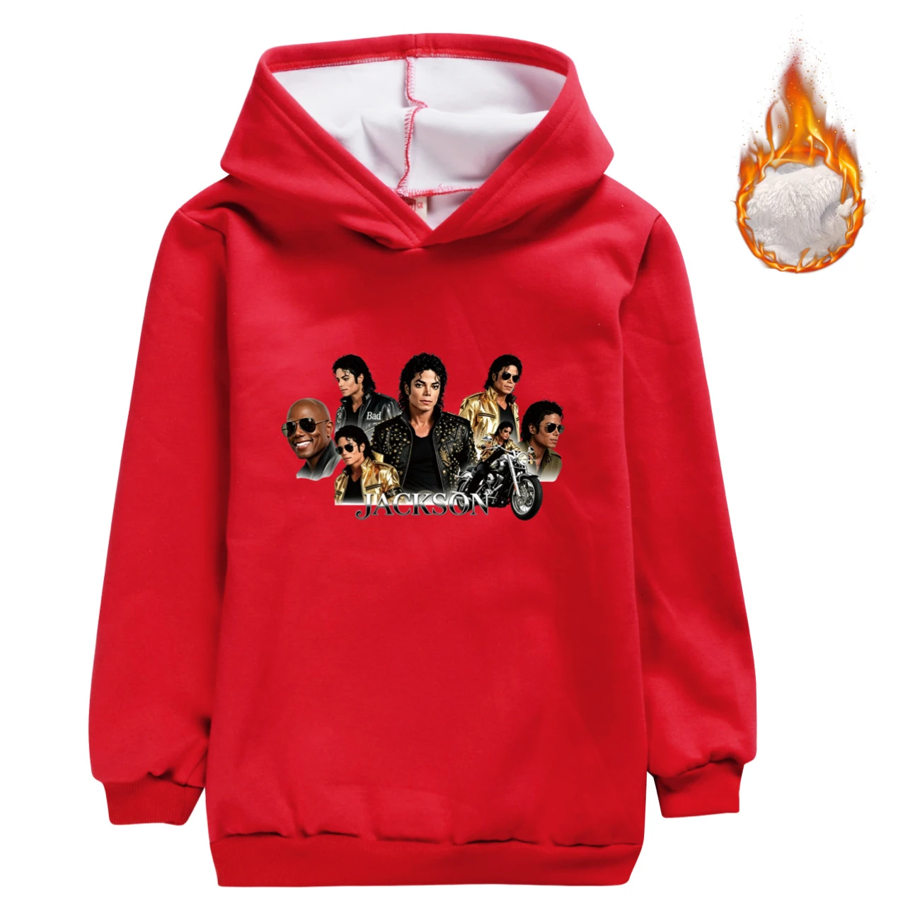Kids’ Warm-Lined Zip Hoodie — 5829 Edition, Style 12 · Red