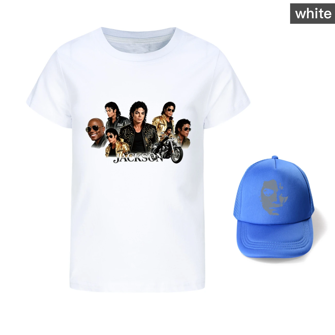 Kids’ Graphic Tee & Sun Hat Set — 5829 Edition, Style 01 · White