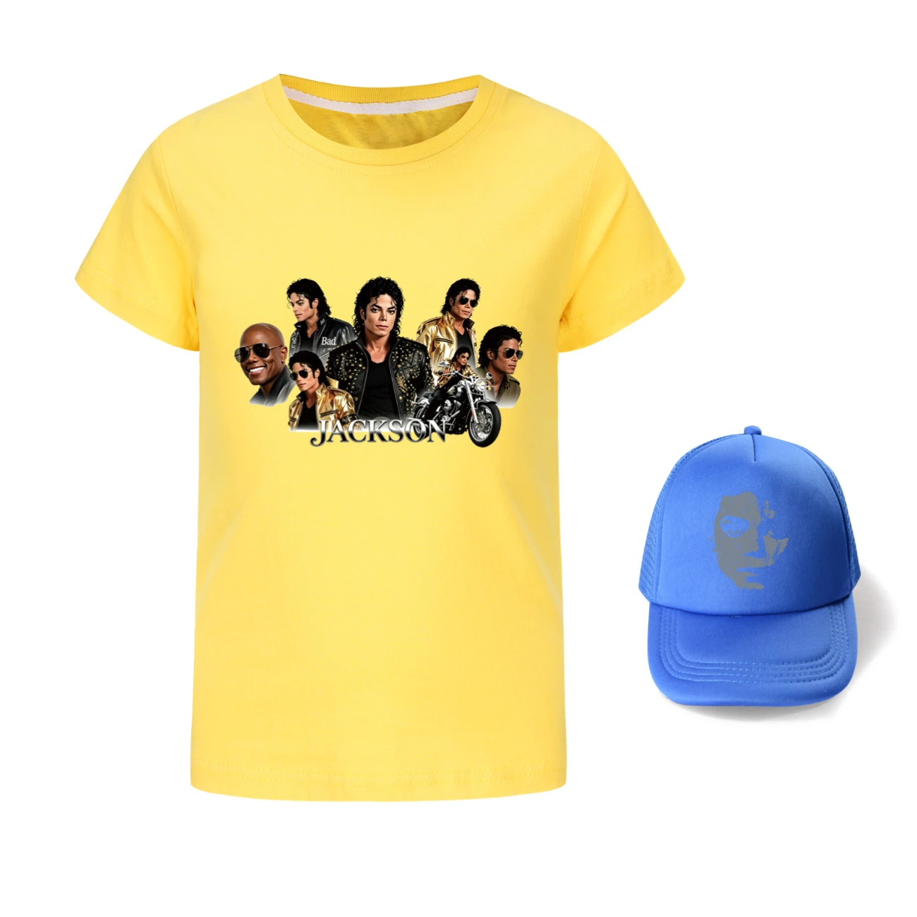 Kids’ Graphic Tee & Sun Hat Set — 5829 Edition, Style 02 · Yellow