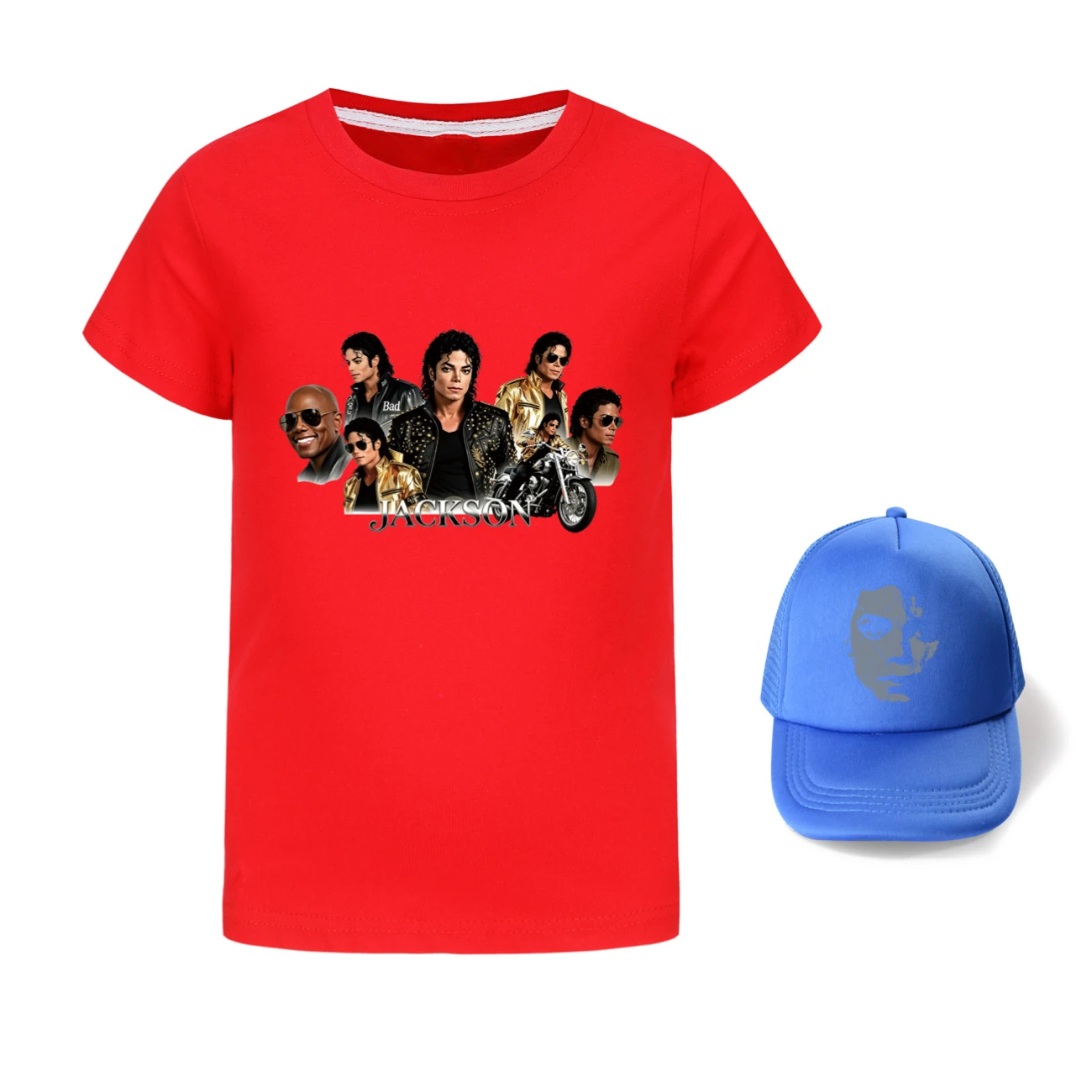 Kids’ Graphic Tee & Sun Hat Set — 5829 Edition, Style 03 · Red