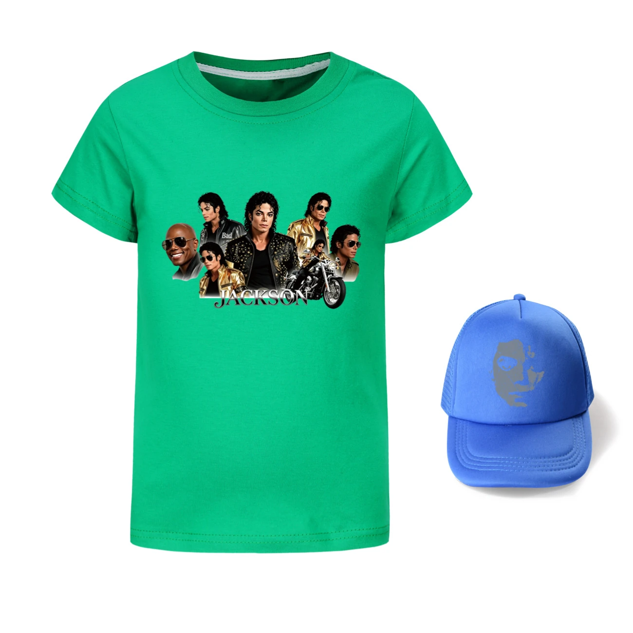 Kids’ Graphic Tee & Sun Hat Set — 5829 Edition, Style 06 · Green