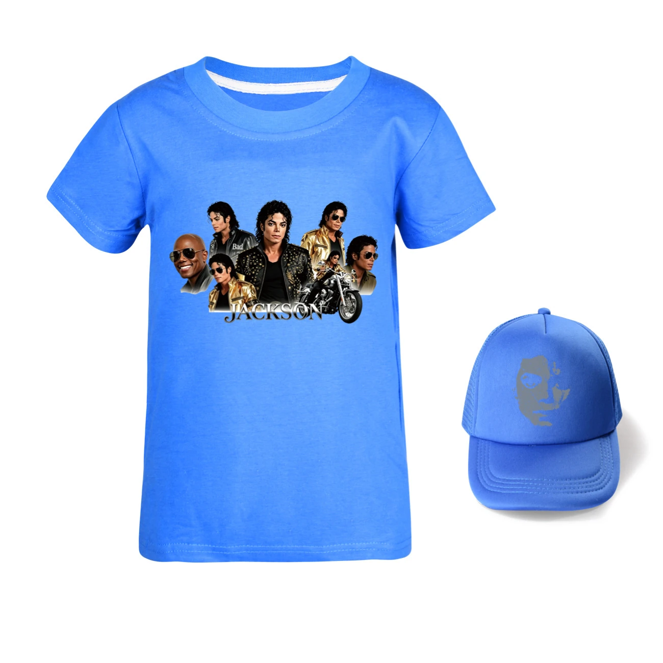 Kids’ Graphic Tee & Sun Hat Set — 5829 Edition, Style 10 · Deep Blue