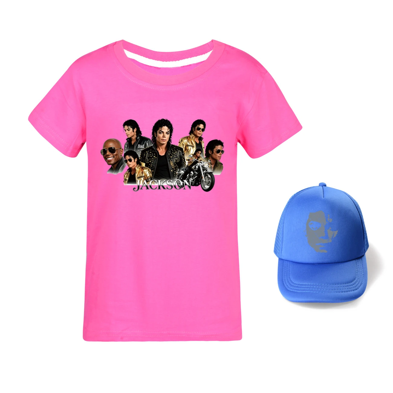 Kids’ Graphic Tee & Sun Hat Set — 5829 Edition, Style 12 · Rose