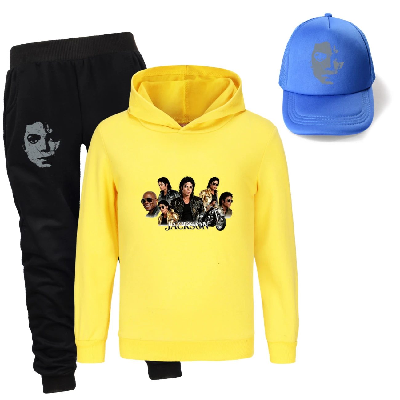 Kids’ Hoodie, Jogger & Hat Set — 5829 Edition, Style 02 · Yellow