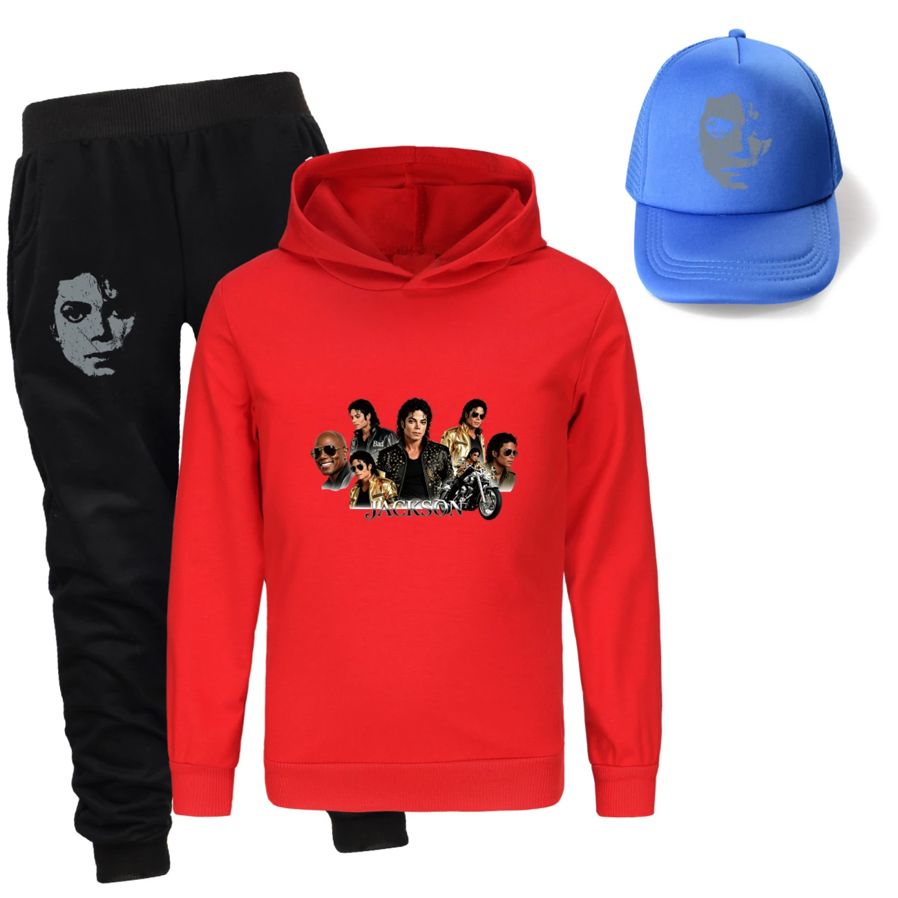 Kids’ Hoodie, Jogger & Hat Set — 5829 Edition, Style 03 · Red