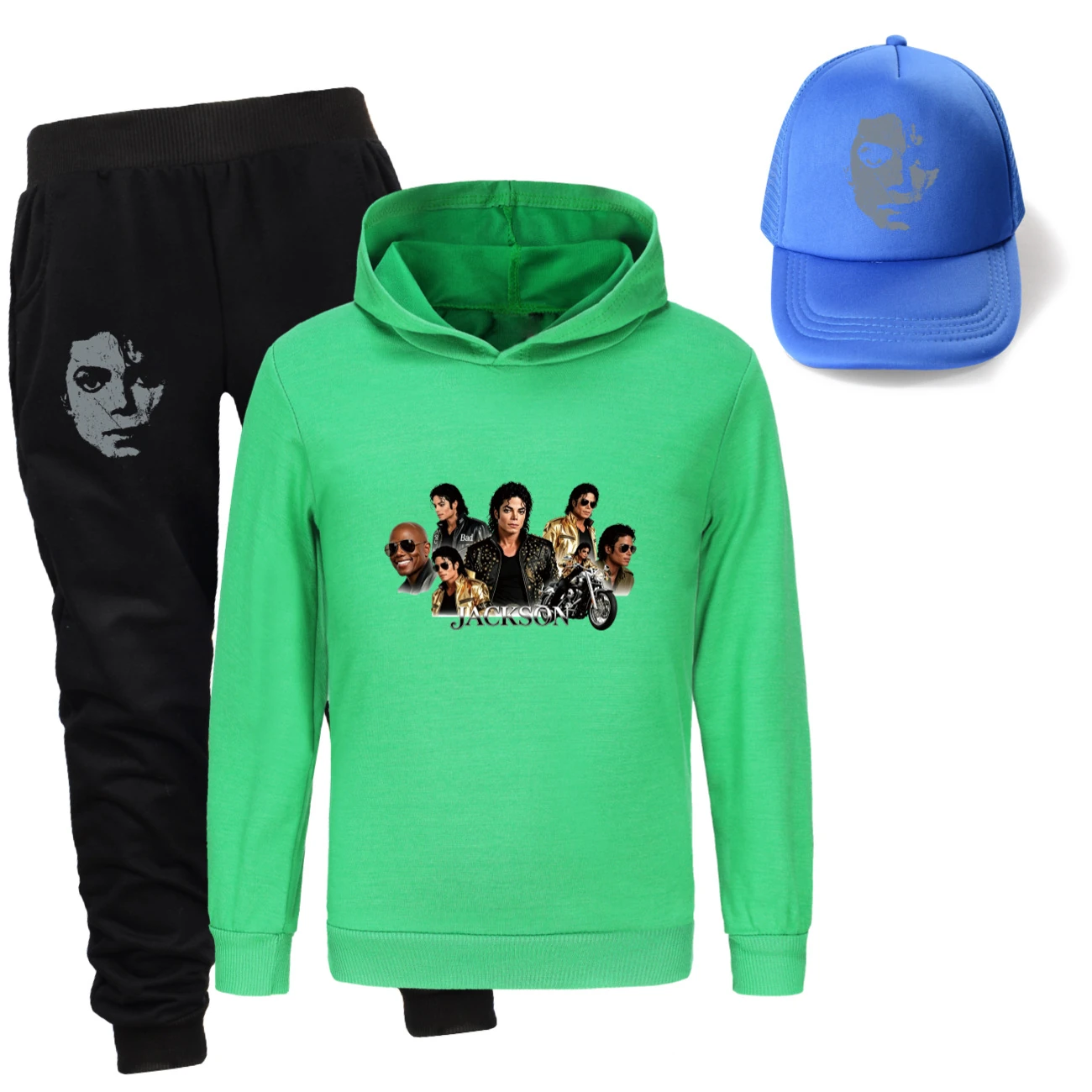 Kids’ Hoodie, Jogger & Hat Set — 5829 Edition, Style 06 · Green