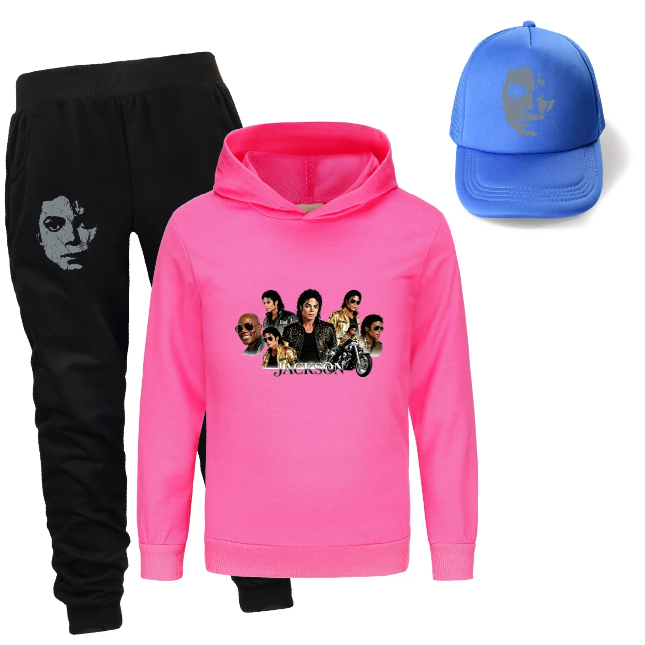 Kids’ Hoodie, Jogger & Hat Set — 5829 Edition, Style 12 · Rose