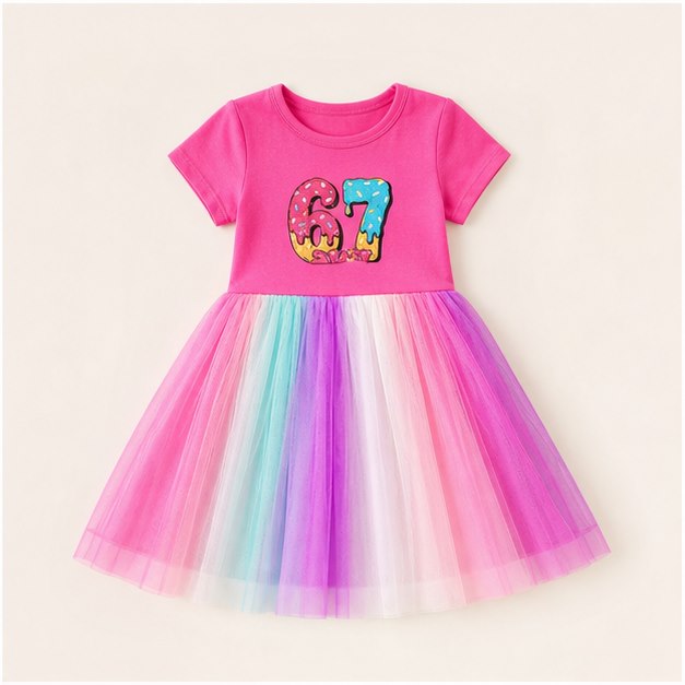 Rainbow Tulle Twirl Dress product view